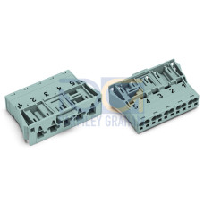 Snap-in plug, 5-pole, Cod. B, gray