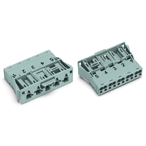 Snap-in plug, 5-pole, Cod. B, gray