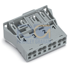 Snap-in plug, 4-pole, Cod. B, gray