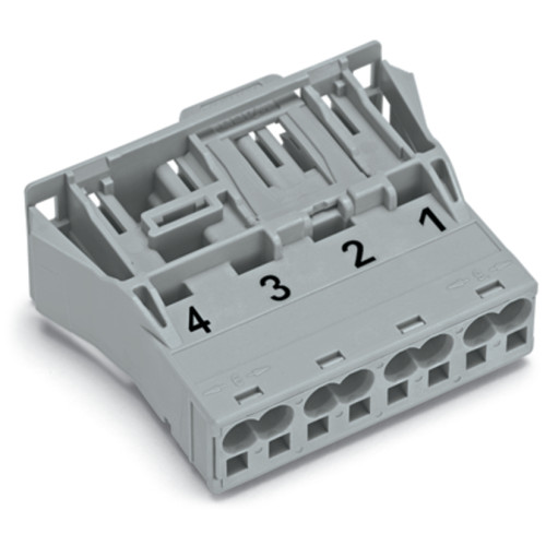 Snap-in plug, 4-pole, Cod. B, gray