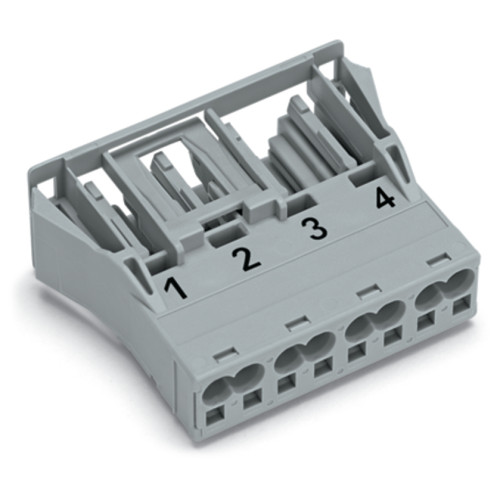 Snap-in socket, 4-pole, Cod. B, gray