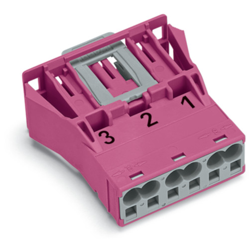 Snap-in plug, 3-pole, Cod. B, pink