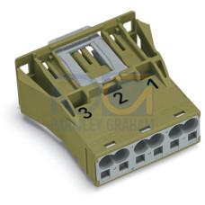 Snap-in plug, 3-pole, Cod. B, light green