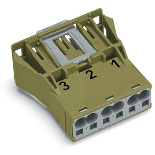 Snap-in plug, 3-pole, Cod. B, light green