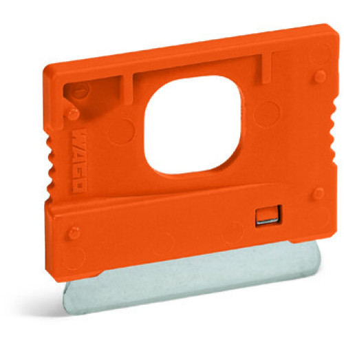 Disconnect plug for carrier terminal blocks, for using a receptacle terminal block as a disconnect terminal block, orange