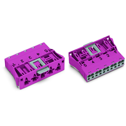 Snap-in plug, 5-pole, Cod. B, pink