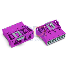 Snap-in plug, 4-pole, Cod. B, pink