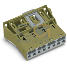Snap-in plug, 4-pole, Cod. B, light green