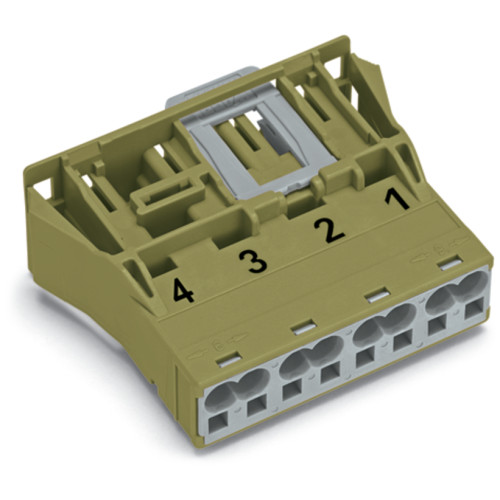 Snap-in plug, 4-pole, Cod. B, light green