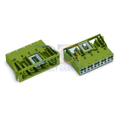 Snap-in socket, 5-pole, Cod. B, light green