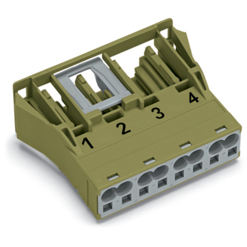 Snap-in socket, 4-pole, Cod. B, light green