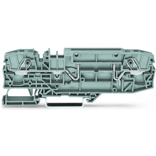 2-conductor carrier terminal block, with test option, for DIN-rail 35 x 15 and 35 x 7.5, gray