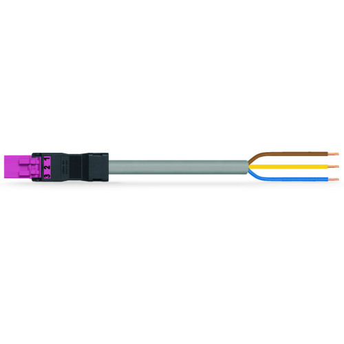pre-assembled connecting cable, Eca, Plug/open-ended, pink