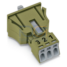 Snap-in plug, 3-pole, Cod. B, light green