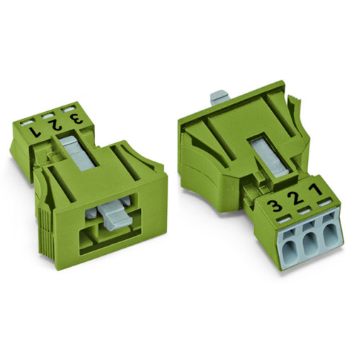 Snap-in plug, 3-pole, Cod. B, light green