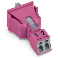 Snap-in socket, 2-pole, Cod. B, pink