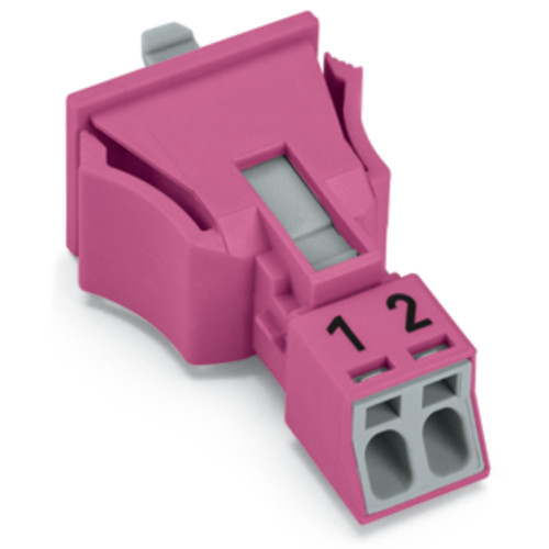 Snap-in socket, 2-pole, Cod. B, pink
