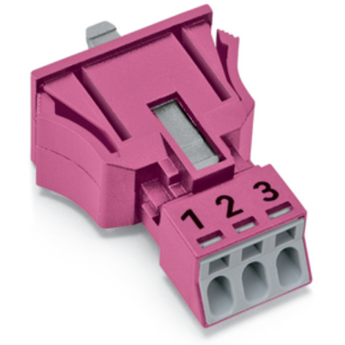 Snap-in socket, 3-pole, Cod. B, pink