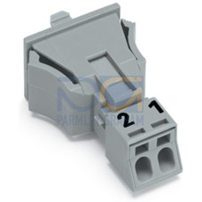 Snap-in plug, 2-pole, Cod. B, gray