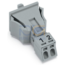 Snap-in socket, 2-pole, Cod. B, gray