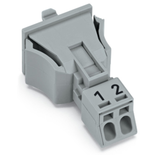 Snap-in socket, 2-pole, Cod. B, gray