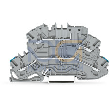Double-Deck Carrier Terminal Block, Upper-Deck Base Gray Housing Gray