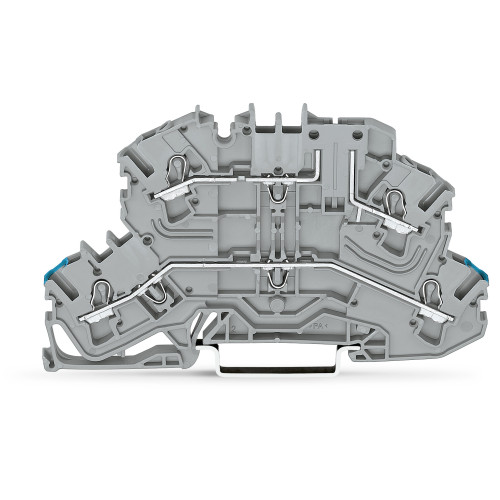 Double-Deck Carrier Terminal Block, Upper-Deck Base Gray Housing Gray