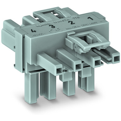 T-distribution connector, 4-pole, Cod. B, gray