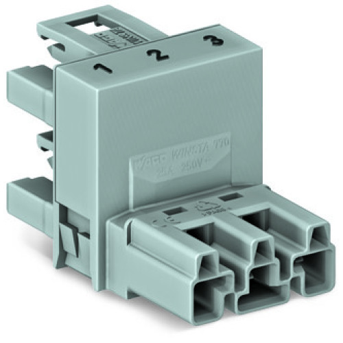 h-distribution connector, 3-pole, Cod. B, gray