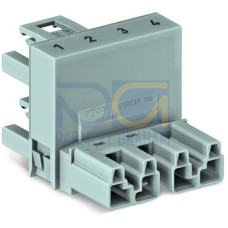 h-distribution connector, 4-pole, Cod. B, gray