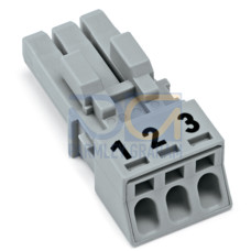 Socket, 3-pole, Cod. B, gray