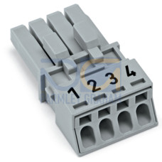 Socket, 4-pole, Cod. B, gray