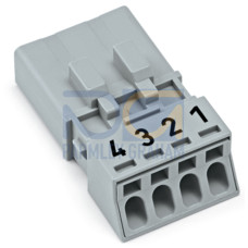 Plug, 4-pole, Cod. B, gray