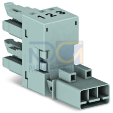 h-distribution connector, 3-pole, Cod. B, gray
