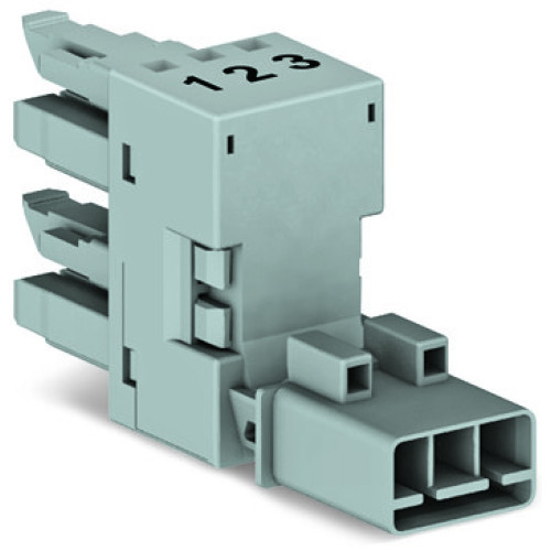 h-distribution connector, 3-pole, Cod. B, gray