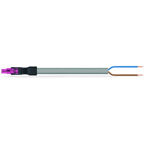 pre-assembled connecting cable, Eca, Socket/open-ended, pink
