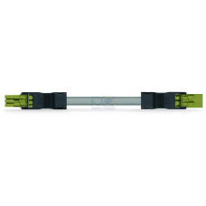 pre-assembled interconnecting cable, Socket/plug, 3-pole, light green