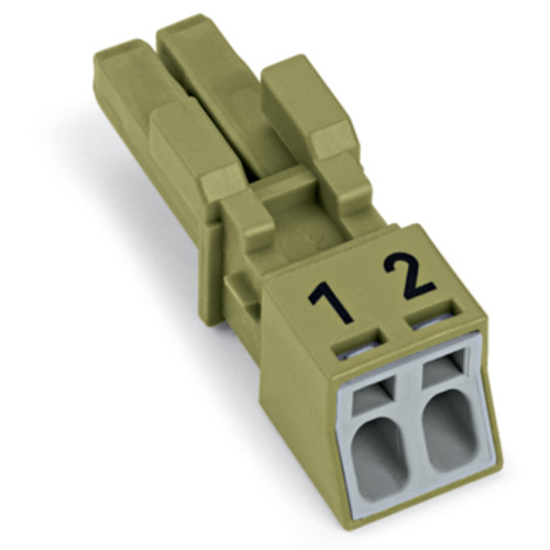 Socket, 2-pole, Cod. B, light green