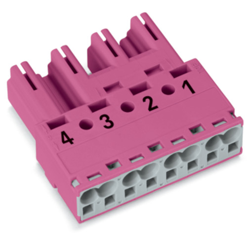 Plug, 4-pole, Cod. B, pink