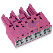 Socket, 4-pole, Cod. B, pink