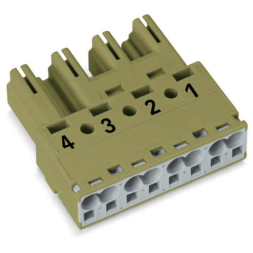 Plug, 4-pole, Cod. B, light green