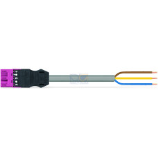 pre-assembled connecting cable, Eca, Plug/open-ended, pink