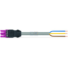 pre-assembled connecting cable, Eca, Socket/open-ended, pink
