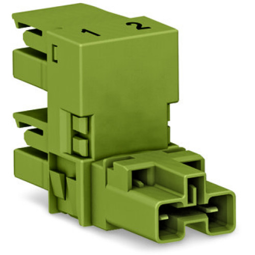 h-distribution connector, 2-pole, Cod. B, light green