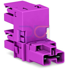 h-distribution connector, 2-pole, Cod. B, pink