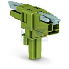 T-distribution connector, 2-pole, Cod. B, light green