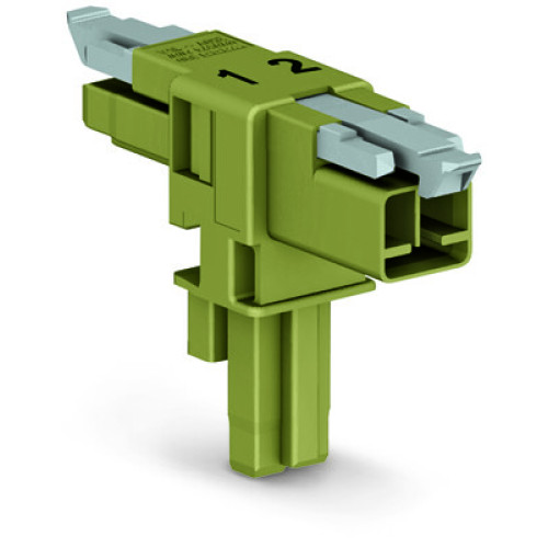 T-distribution connector, 2-pole, Cod. B, light green
