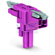 T-distribution connector, 2-pole, Cod. B, pink