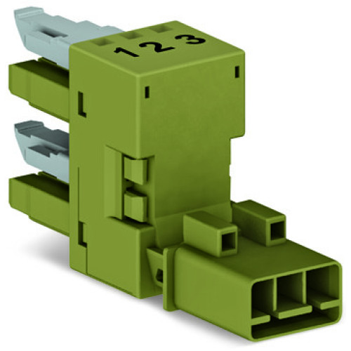 h-distribution connector, 3-pole, Cod. B, light green