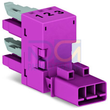 h-distribution connector, 3-pole, Cod. B, pink